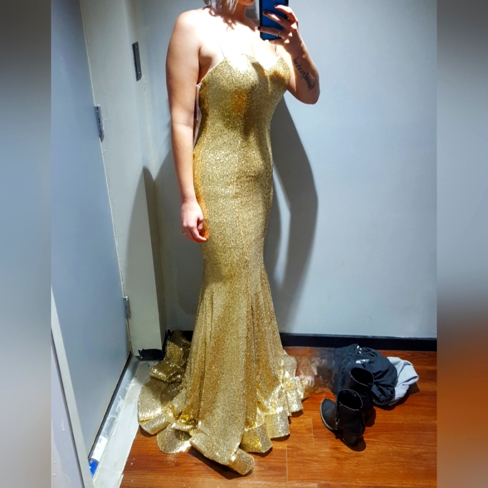 Morilee by Madeline Gardener gold sequin Dress
